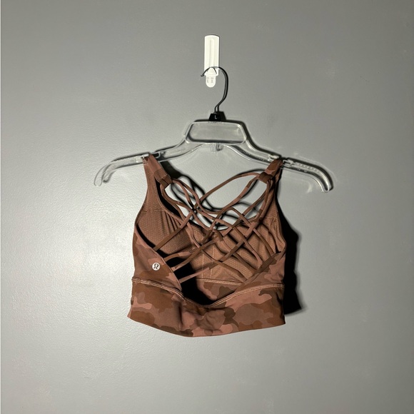 Lululemon Free to Be Longline Bra in Wild Heritage 365 Camo Roasted Brown Multi - Picture 4 of 5